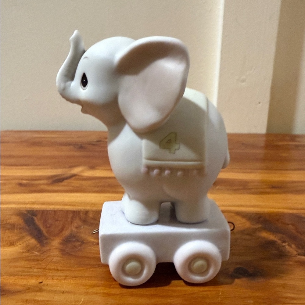Precious Moments Birthday Train Age 4 Elephant Figurine